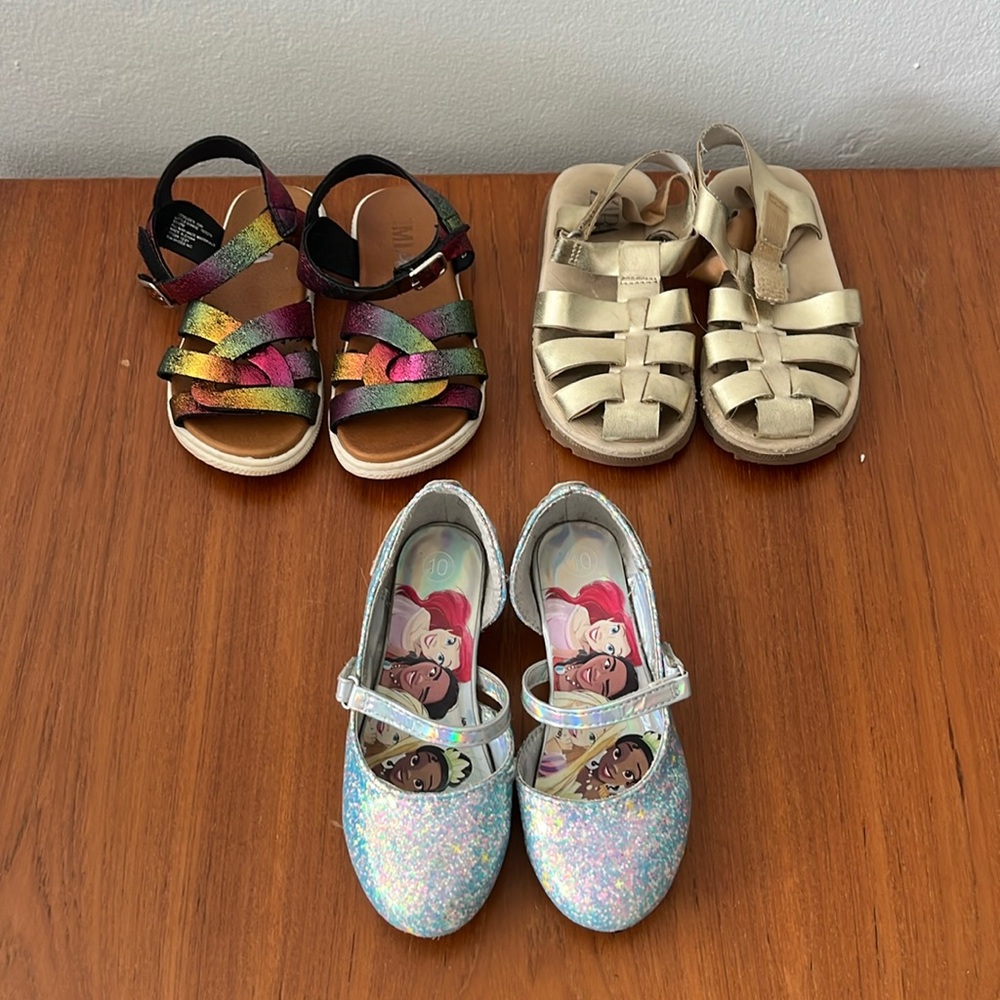 Toddler Girls shoe size 10 sandal bundle | miniMIA, Zara, Disney.